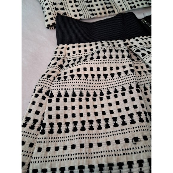 Blue Pearl Allen Schwartz Black Ivory Two Piece Dress Set Jacquard Size XS - Picture 5 of 12